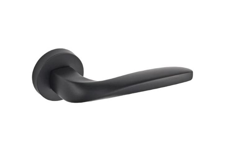 Poignée de porte Thessalonique avec rosace, noir mat